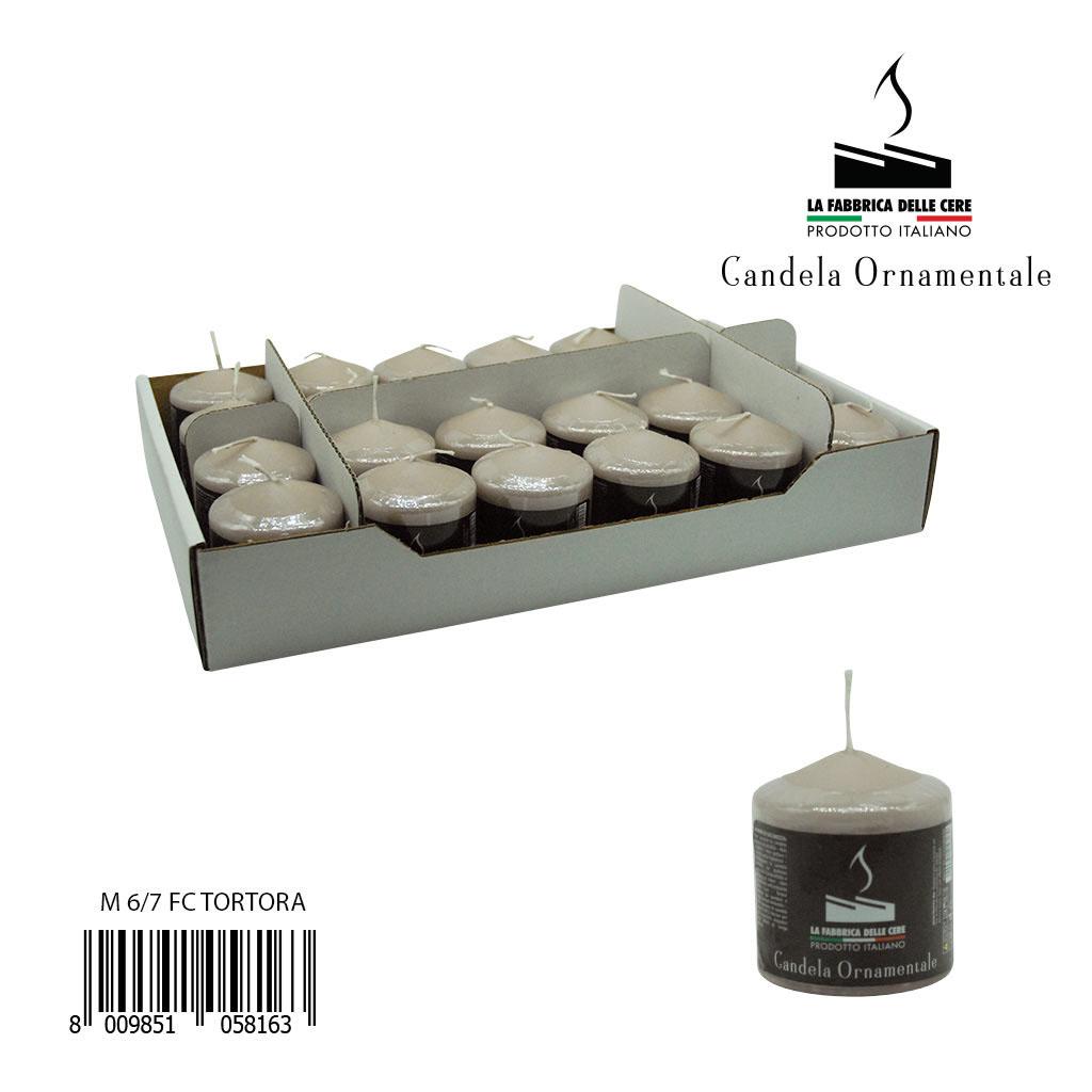 Colored candle pack of 1 piece 6x7 dove gray