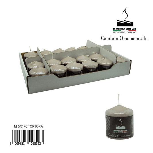 Colored candle pack of 1 piece 6x7 dove gray