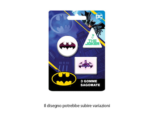 batman gomme per cancellare 3 pz sagomate
