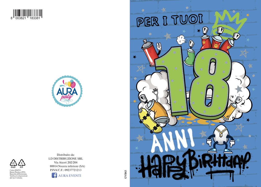 Biglietto di auguri per 18 anni