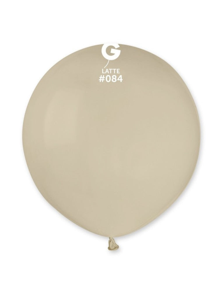 19-inch pastel milk latex balloons, 25 cf.