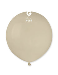 19-inch pastel milk latex balloons, 25 cf.