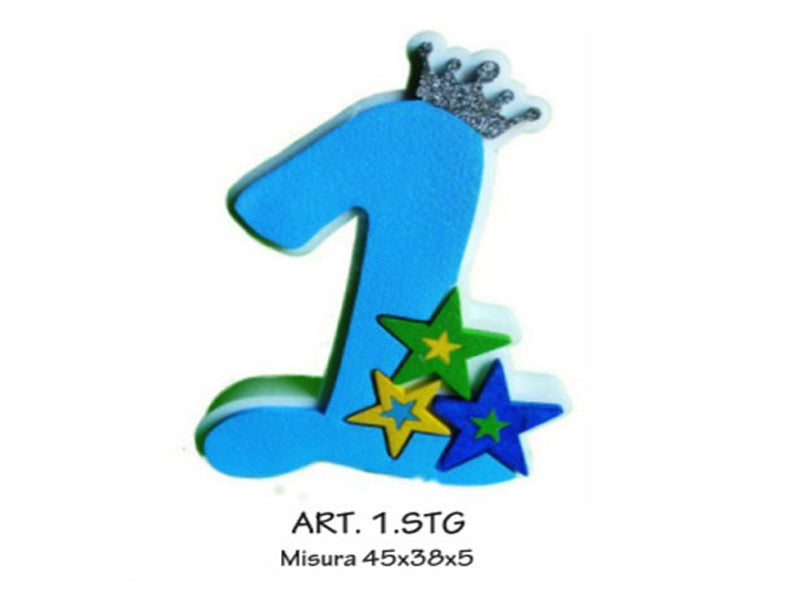 No. 1 large with blue stars