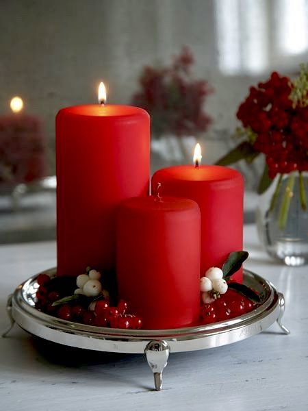 Colored candle, pack of 1 piece, 7x10 red