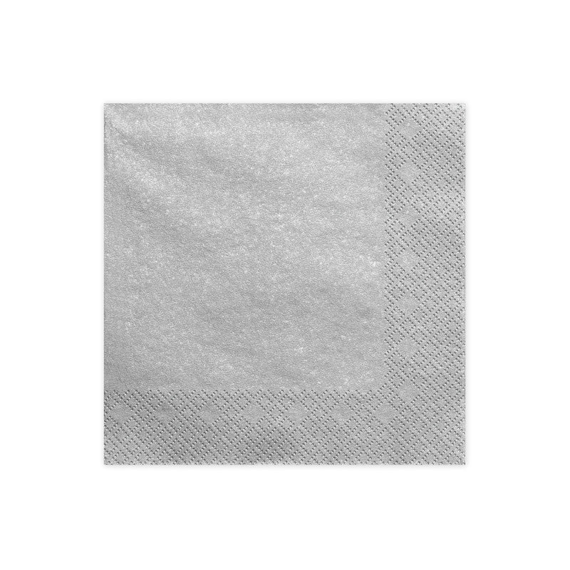 3-ply silver metallic napkins 33x33cm 20pcs