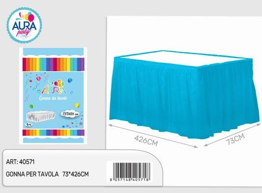 blue table skirt 73*426cm