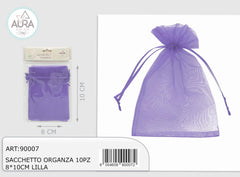 Organza bag 10pcs 8x10cm lilac