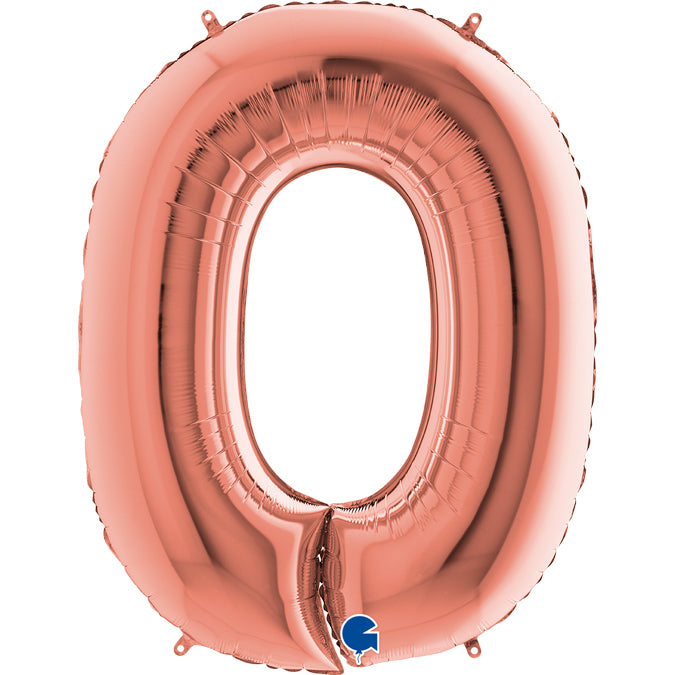 number 0 foil 100cm/40inch pink gold