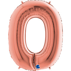 number 0 foil 100cm/40inch pink gold