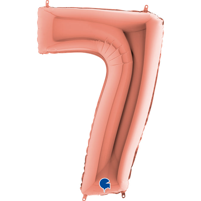 number 7 foil 100cm/40inch pink gold