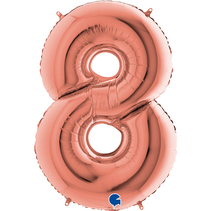 number 8 foil 100cm/40inch pink gold