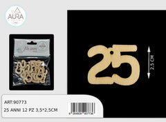 25 anni decorazione in legno 12pz