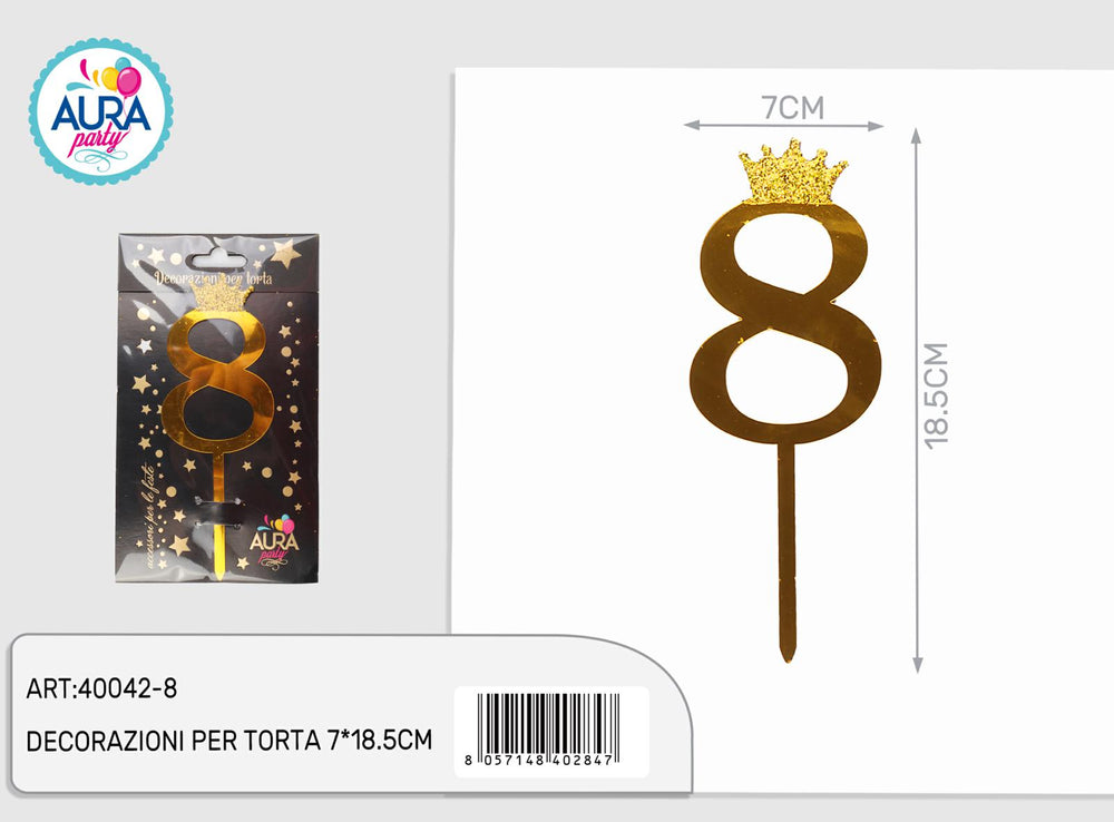 Gold cake topper no. 8