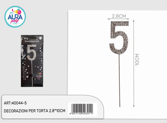 Cake topper con strass strass n .5