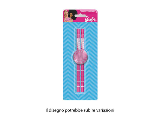 barbie matite 2 pz blister c/gomma