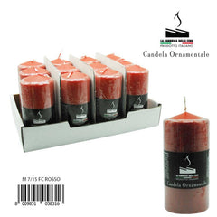 Colored candle 7x15cm red