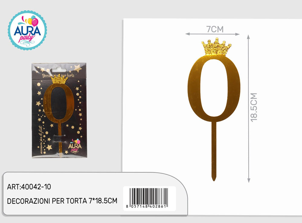 Gold cake topper no. 0