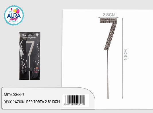 Cake topper con strass strass n. 7