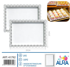 Vassoio rettangolare 37x27cm bianco