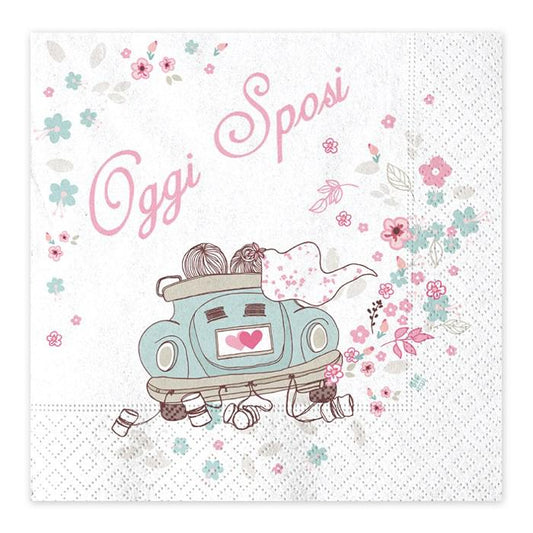 16 tovaglioli 33x33cm "Oggi Sposi" – Dimav