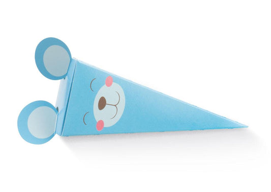 Box cono orsetto pon pon azzurro