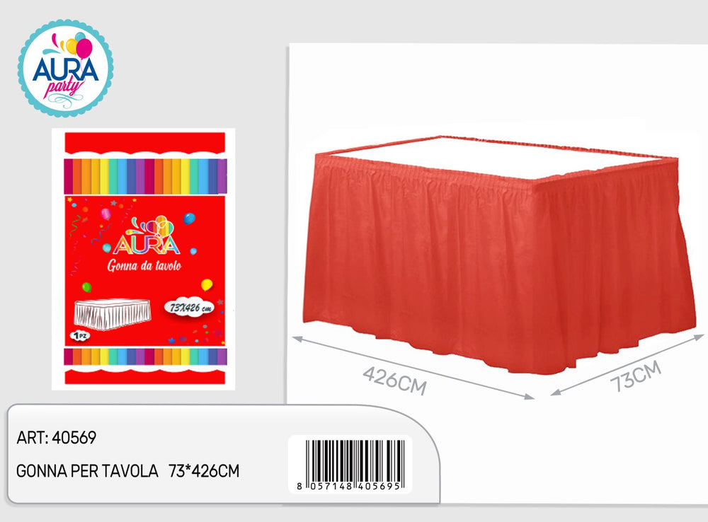 red table skirt 73*426cm