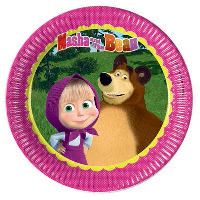 Piatto 23 cm 8 pz  Masha e Orso