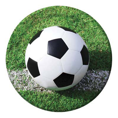 Football party paper plates, diameter 23 cm, 8 pcs
