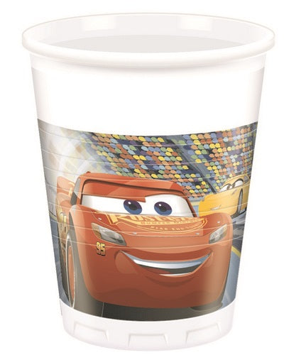 Plastic cup. 8 pcs * cars 3