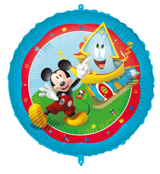 palloncino mylar mickey mouse tondo diam cm 46 con cannuccia.nas
