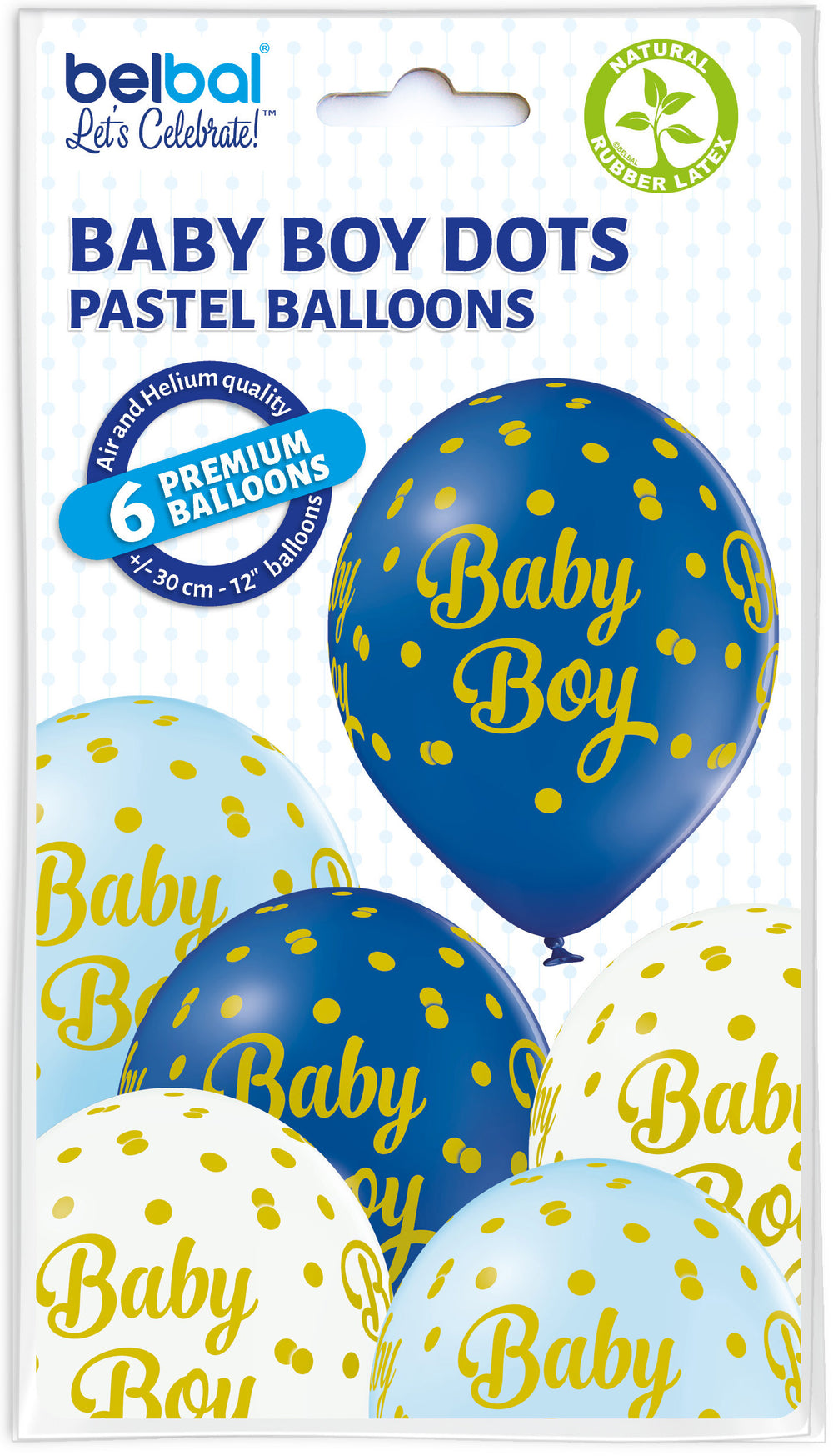 Baby Boy Dots Balloons 6pcs
