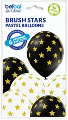 brush stars balloons 6pcs