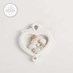 Appendino cuore bimbo Prima Comunione  8,4x6,8x0,8cm
