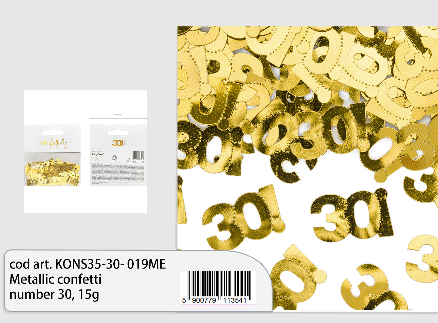 Coriandoli in foil 30 oro 15g