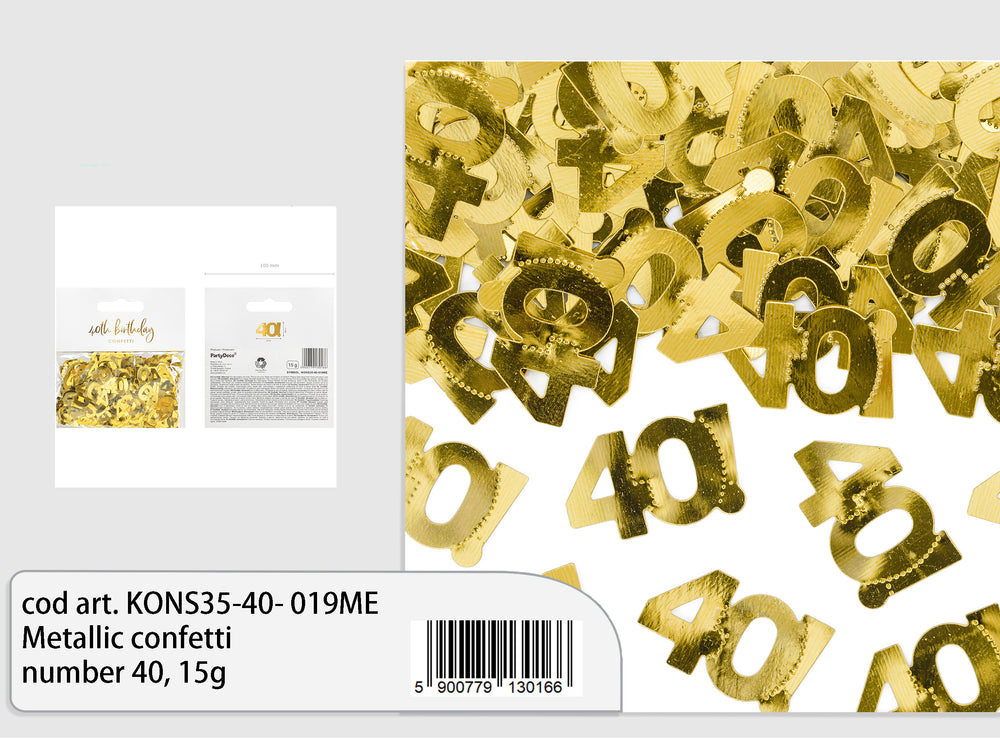 40 gold foil confetti 15g