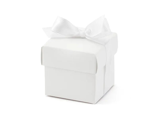 Scatolina bianca con nastro bianco 10pz
