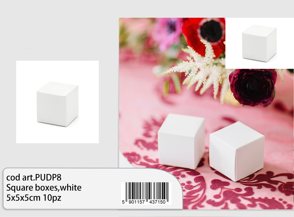 White cube box 5x5x5cm 10pcs
