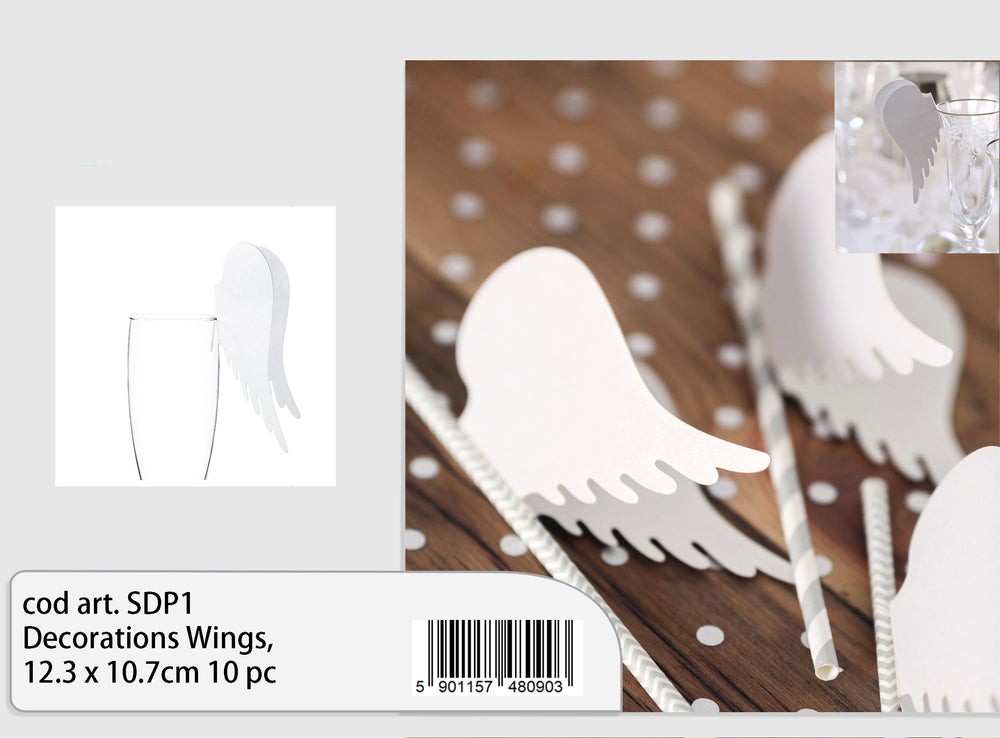 Decorative paper wings 12.3 x10.7cm