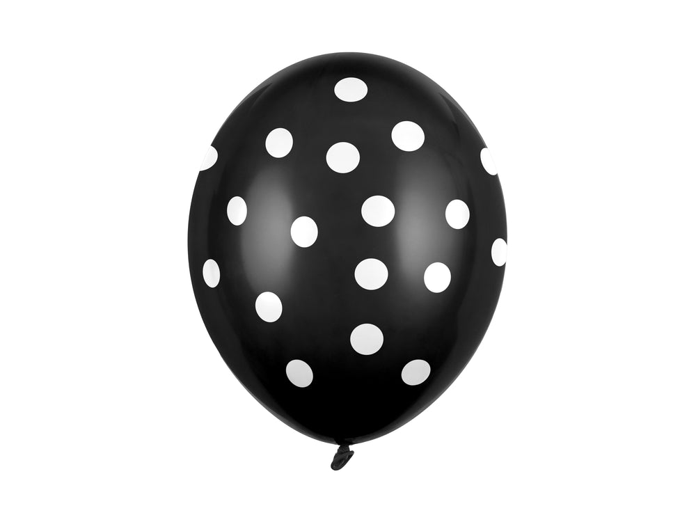 Balloons 30cm polka dots Pastel Black 6pcs