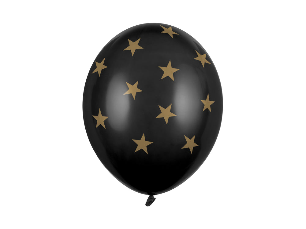Balloons 30cm stars Pastel Black 6pcs