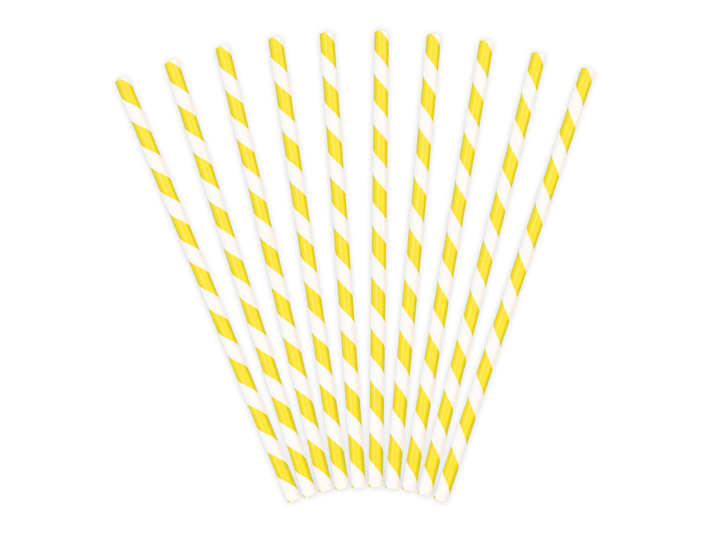 Yellow straws 19.5cm 10pcs