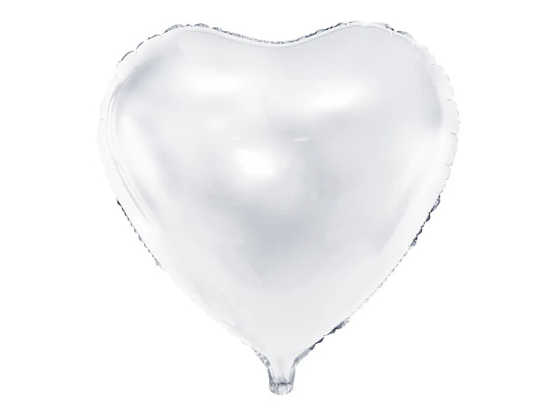 Palloncino in Foil a Forma di Cuore Bianco 45 cm