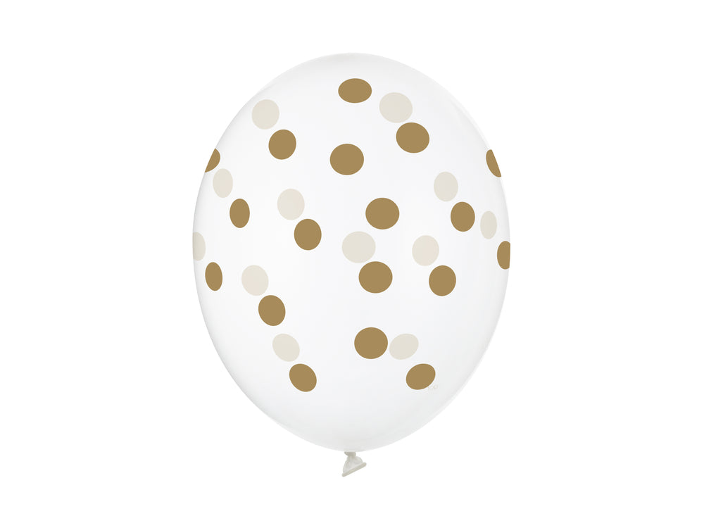 Balloons 30cm.Dots. Crystal Clear 6pcs