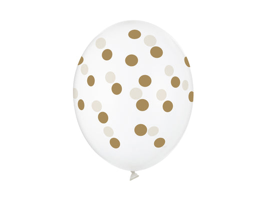 Balloons 30cm.Dots. Crystal Clear 6pz