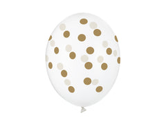 Balloons 30cm.Dots. Crystal Clear 6pcs