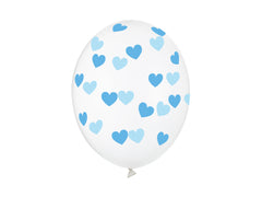 Balloons 30cm. hearts. crystal clear 6pcs