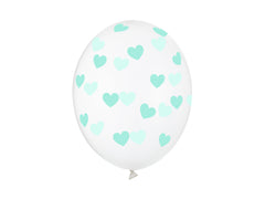 Balloons 30cm. hearts.crystal clear 6pcs