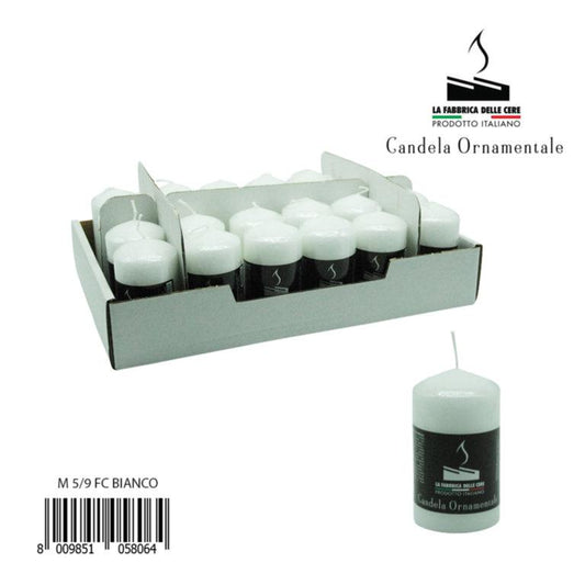Colored candle, pack of 1 piece, 5x9 white