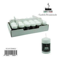 Colored candle, pack of 1 piece, 5x9 white