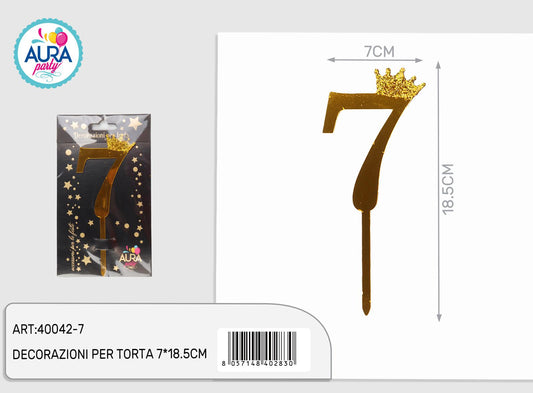 Cake topper oro n. 7